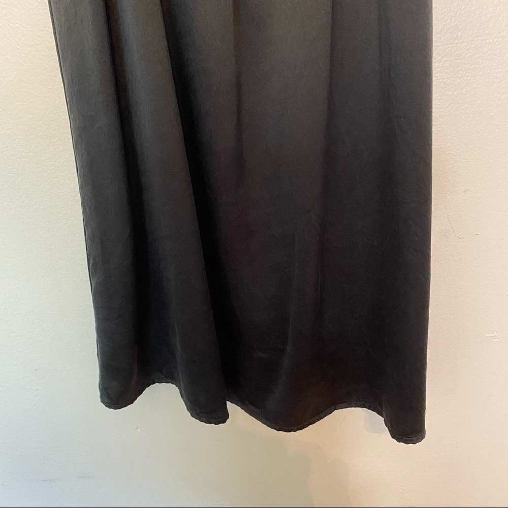Velvet Heart Black Silk Ruffled Midi Chemise or Dress size Small - Picture 4 of 11